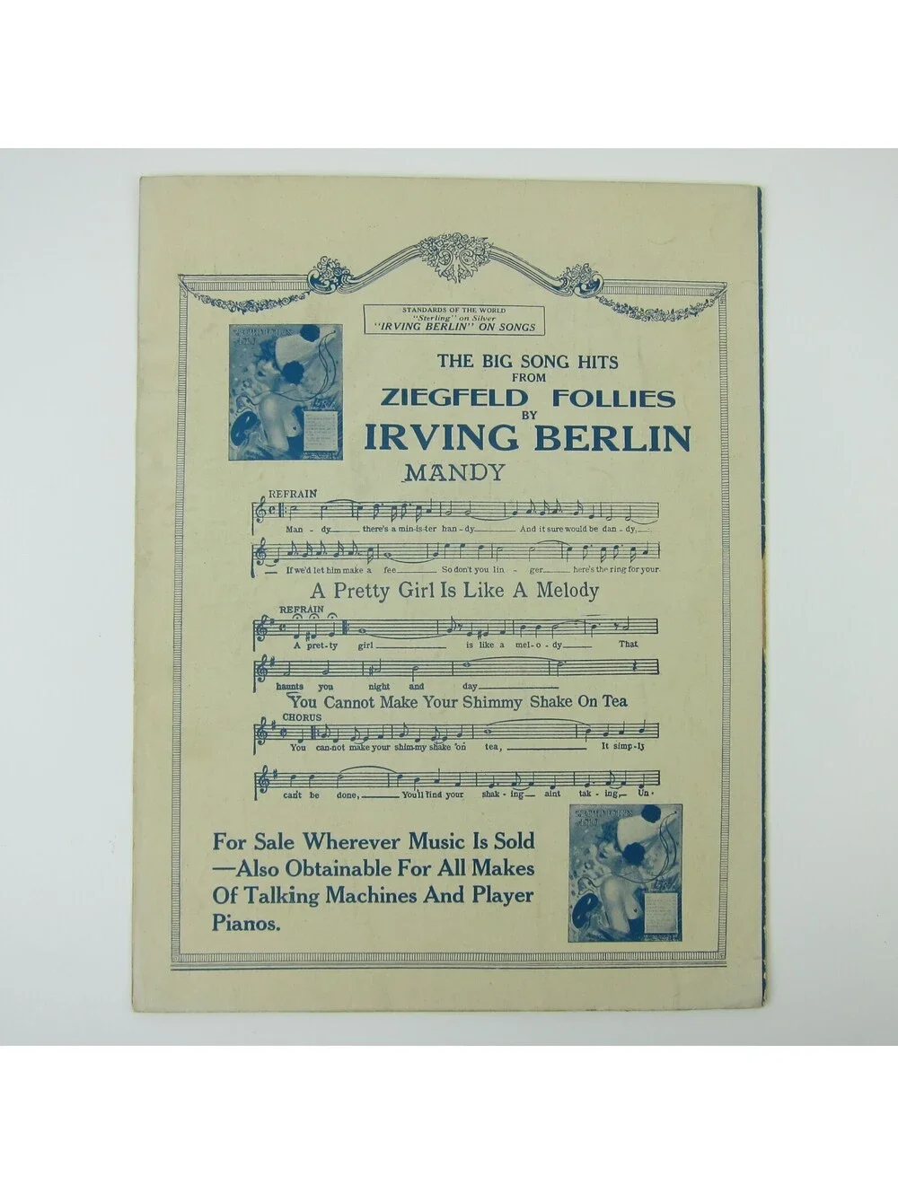 When My Baby Smiles Sheet Music Irving Berlin Most Beautiful Ballad Antique 1919